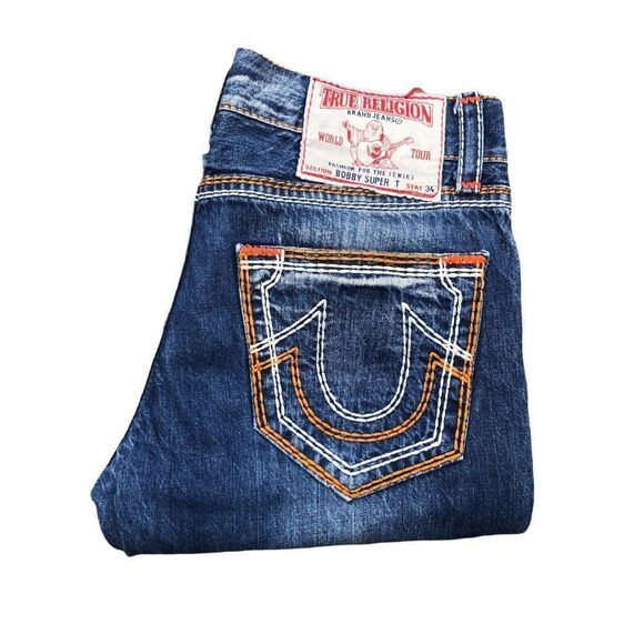 True Religion Jeans Size 32 BOBBY SUPER T Blue - Picture 5 of 9